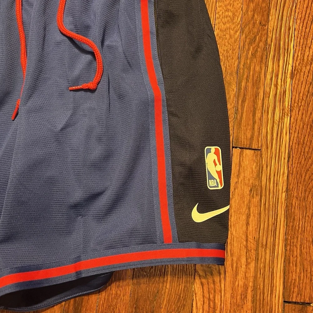Nike NBA Authentic's Philadelphia 76ers Pre Game Shorts Mens Med Blue DN8289-495